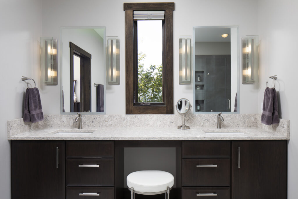custom home bathroom Waukesha WI double vanity design