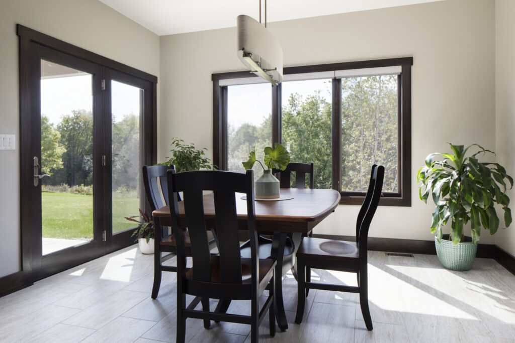 custom home dining area Waukesha County WI natural light interior