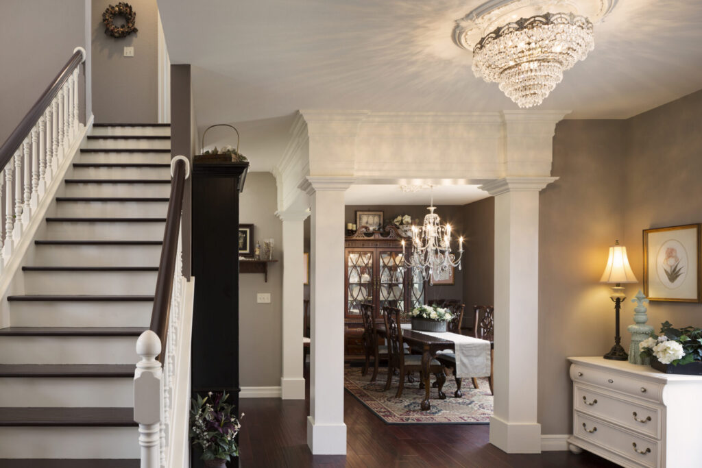 custom dining room molding handcrafted Wisconsin remodel