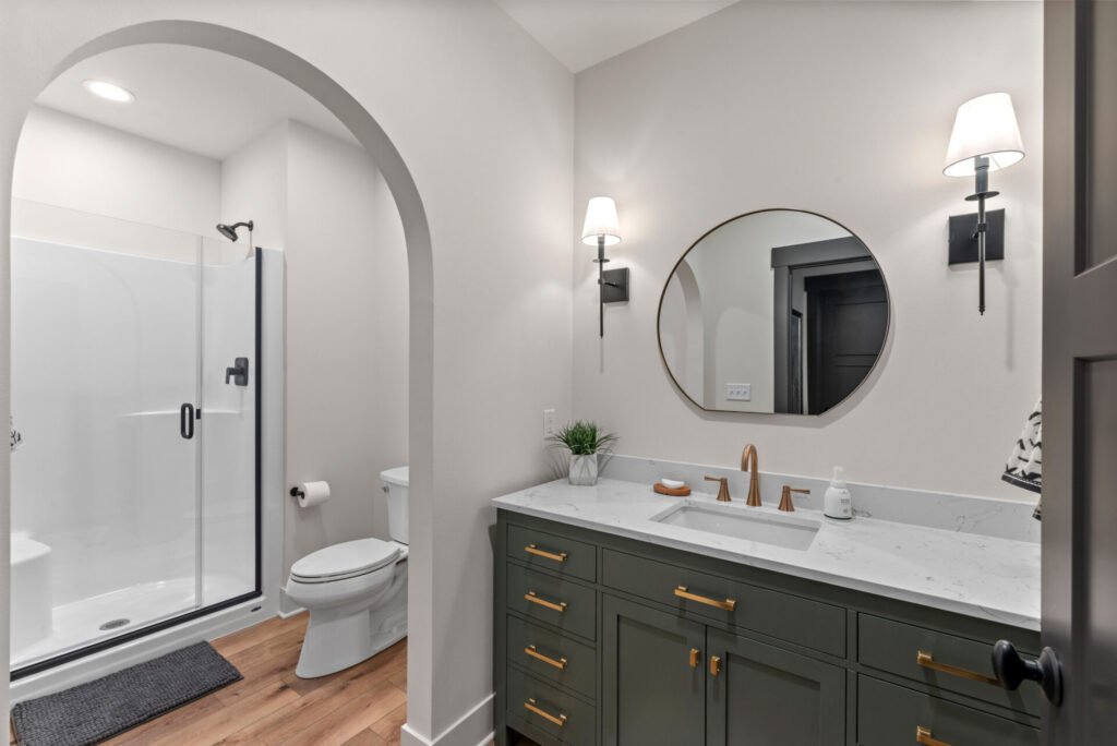 Custom basement bathroom remodeling project in Waukesha County